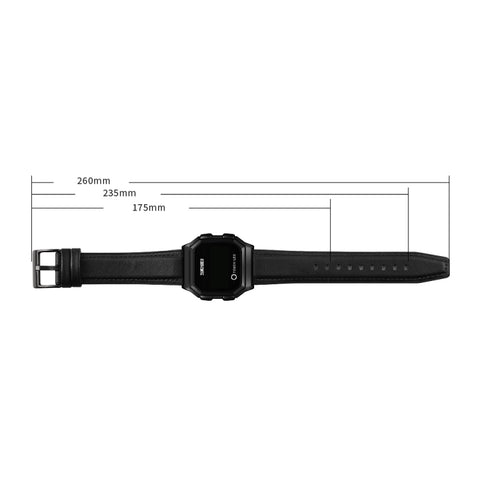 SKMEI 1650 Leather Strap Version LED Digital Display Electronic Watch with Touch Luminous Button, Leather Strap Version
