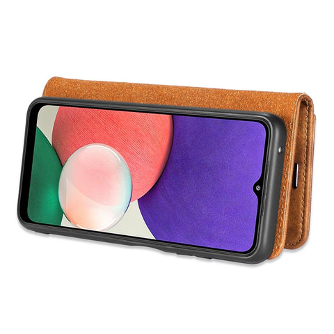 DG.MING Crazy Horse Texture Flip Detachable Magnetic Leather Case with Holder & Card Slots & Wallet, For Samsung Galaxy A22 5G