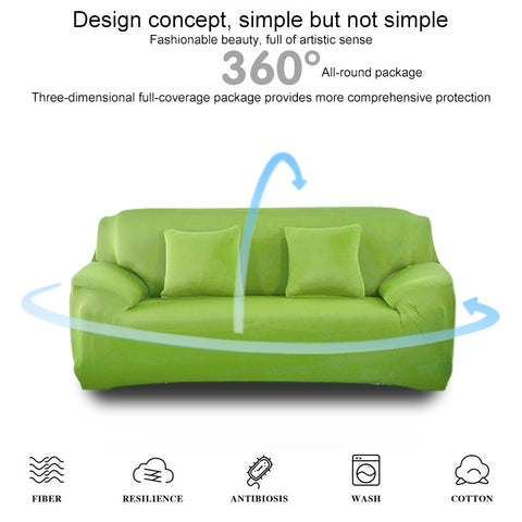 145-185cm Four Seasons Solid Color Elastic Full Coverage Non-slip Sofa Cover