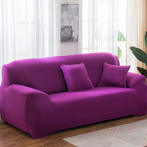 145-185cm Four Seasons Solid Color Elastic Full Coverage Non-slip Sofa Cover