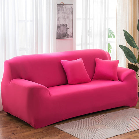 145-185cm Four Seasons Solid Color Elastic Full Coverage Non-slip Sofa Cover