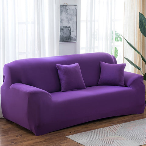 145-185cm Four Seasons Solid Color Elastic Full Coverage Non-slip Sofa Cover