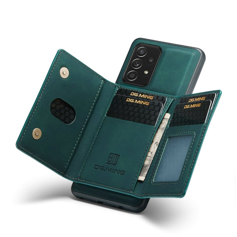 DG.MING M2 Series 3-Fold Multi Card Bag + Magnetic Back Cover Shockproof Case with Wallet & Holder Function, For Samsung Galaxy A02s, For Samsung Galaxy A32 5G, For Samsung Galaxy A42 5G, For Samsung Galaxy A52 5G / 4G, For Samsung Galaxy A72 5G / 4G  ...
