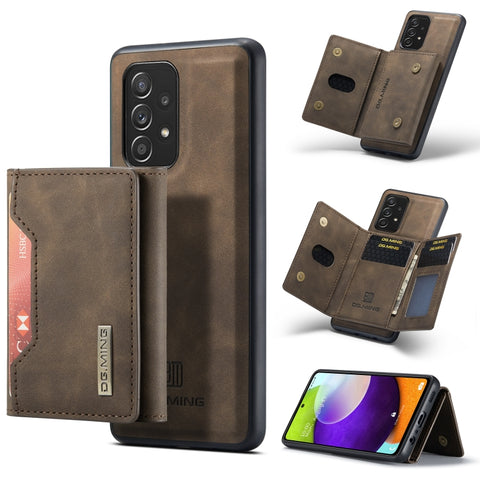 DG.MING M2 Series 3-Fold Multi Card Bag + Magnetic Back Cover Shockproof Case with Wallet & Holder Function, For Samsung Galaxy A02s, For Samsung Galaxy A32 5G, For Samsung Galaxy A42 5G, For Samsung Galaxy A52 5G / 4G, For Samsung Galaxy A72 5G / 4G  ...