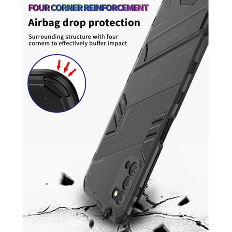 Punk Armor 2 in 1 PC + TPU Shockproof Case with Invisible Holder, For Samsung Galaxy A03s EU Version