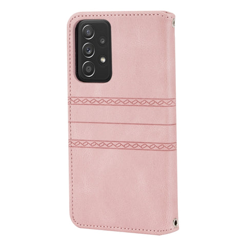Embossed Striped Magnetic Buckle PU + TPU Horizontal Flip Leather Case with Holder & Card Slot & Wallet & Photo Frame & Sling, For Samsung Galaxy S20 FE 5G, For Samsung Galaxy S21 5G, For Samsung Galaxy S21+ 5G, For Samsung Galaxy S21 Ultra 5G         ...
