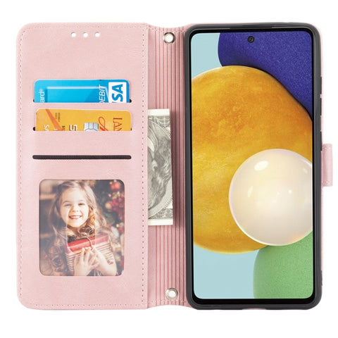 Embossed Striped Magnetic Buckle PU + TPU Horizontal Flip Leather Case with Holder & Card Slot & Wallet & Photo Frame & Sling, For Samsung Galaxy S20 FE 5G, For Samsung Galaxy S21 5G, For Samsung Galaxy S21+ 5G, For Samsung Galaxy S21 Ultra 5G         ...