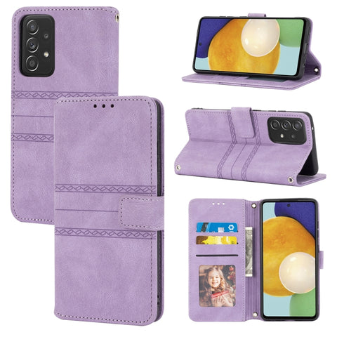Embossed Striped Magnetic Buckle PU + TPU Horizontal Flip Leather Case with Holder & Card Slot & Wallet & Photo Frame & Sling, For Samsung Galaxy S20 FE 5G, For Samsung Galaxy S21 5G, For Samsung Galaxy S21+ 5G, For Samsung Galaxy S21 Ultra 5G         ...
