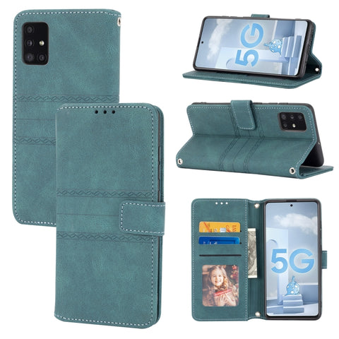 Embossed Striped Magnetic Buckle PU + TPU Horizontal Flip Leather Case with Holder & Card Slot & Wallet & Photo Frame & Sling, For Samsung Galaxy S20 FE 5G, For Samsung Galaxy S21 5G, For Samsung Galaxy S21+ 5G, For Samsung Galaxy S21 Ultra 5G         ...