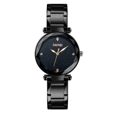 SKMEI 9180 Starry Sky Dial Stainless Steel Strap Quartz Watch for Ladies