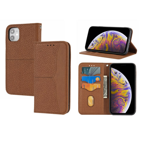 Woven Texture Stitching Magnetic Horizontal Flip PU Leather Case with Holder & Card Slots & Wallet & Lanyard, For iPhone 8 Plus / 7 Plus, For iPhone 11, For iPhone 11 Pro, For iPhone 11 Pro Max, For iPhone 12 / 12 Pro, For iPhone 12 Pro Max            ...