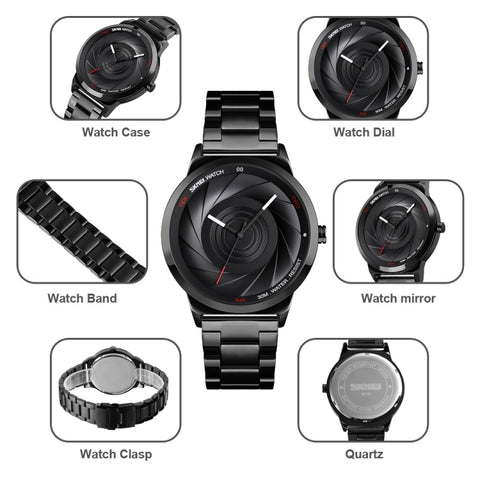 SKMEI 9210 Ladies Business Watch Simple 3D Dial Quartz Watch, For Ladies