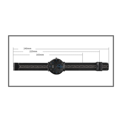 SKMEI 9218 Men Horizontal Striped Arabic Numeral Dial Mesh Belt Quartz Watch