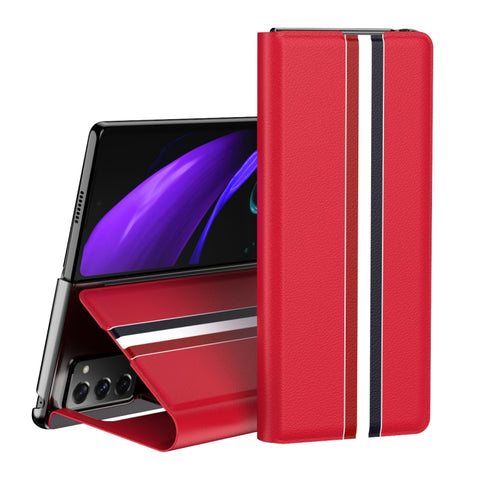 Lychee Texture PU Card Slot Leather Case with Holder, For Samsung Galaxy Z Fold2 5G, For Samsung Galaxy Z Fold3 5G