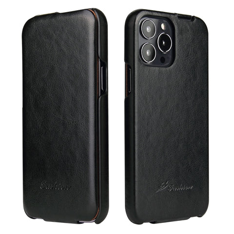 Fierre Shann Retro Oil Wax Texture Vertical Flip PU Leather Case, For iPhone 13 Pro Max, For iPhone 13 Pro, For iPhone 13, For iPhone 13 mini