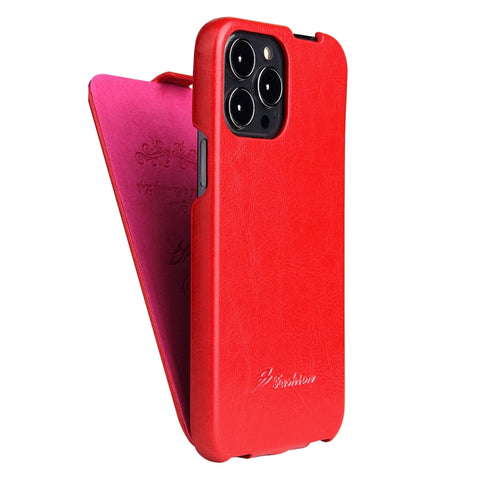 Fierre Shann Retro Oil Wax Texture Vertical Flip PU Leather Case, For iPhone 13 Pro Max, For iPhone 13 Pro, For iPhone 13, For iPhone 13 mini