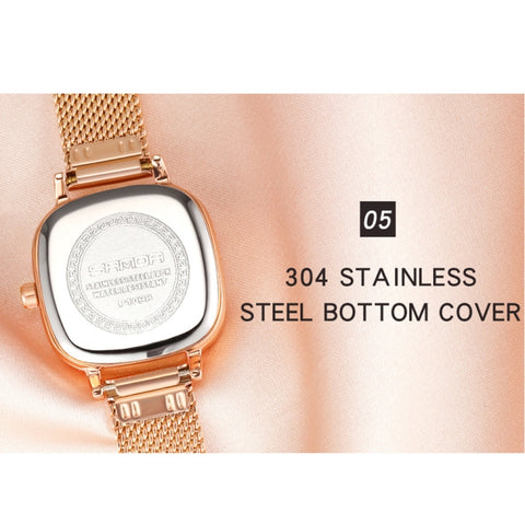 SANDA P1098 Simple Bar Scale Oval Dial Quartz Watch for Women