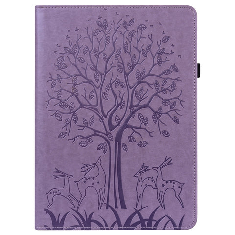 Tree & Deer Pattern Pressed Printing Horizontal Flip PU Leather Case with Holder & Card Slots & Sleep / Wake-up Function, For iPad Air 2020 / Pro 11 2020, For iPad Pro 10.5 2017 / 10.2 2019, For iPad 9.7 2018/2017/Air 2/Air, For iPad mini 5/4/3/2/1    ...