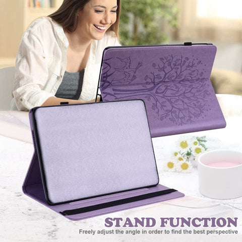 Tree & Deer Pattern Pressed Printing Horizontal Flip PU Leather Case with Holder & Card Slots & Sleep / Wake-up Function, For iPad Air 2020 / Pro 11 2020, For iPad Pro 10.5 2017 / 10.2 2019, For iPad 9.7 2018/2017/Air 2/Air, For iPad mini 5/4/3/2/1    ...