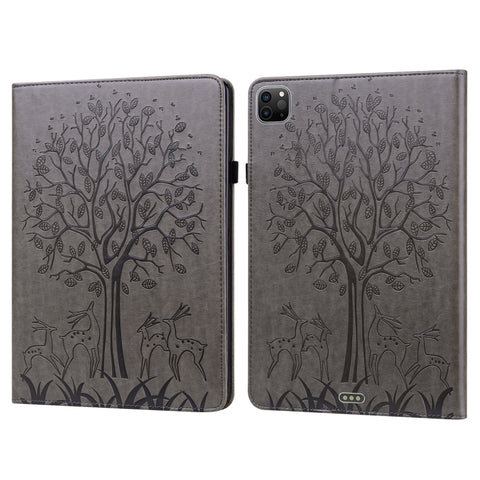 Tree & Deer Pattern Pressed Printing Horizontal Flip PU Leather Case with Holder & Card Slots & Sleep / Wake-up Function, For iPad Air 2020 / Pro 11 2020, For iPad Pro 10.5 2017 / 10.2 2019, For iPad 9.7 2018/2017/Air 2/Air, For iPad mini 5/4/3/2/1    ...