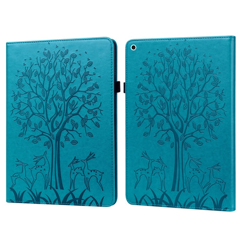 Tree & Deer Pattern Pressed Printing Horizontal Flip PU Leather Case with Holder & Card Slots & Sleep / Wake-up Function, For iPad Air 2020 / Pro 11 2020, For iPad Pro 10.5 2017 / 10.2 2019, For iPad 9.7 2018/2017/Air 2/Air, For iPad mini 5/4/3/2/1    ...