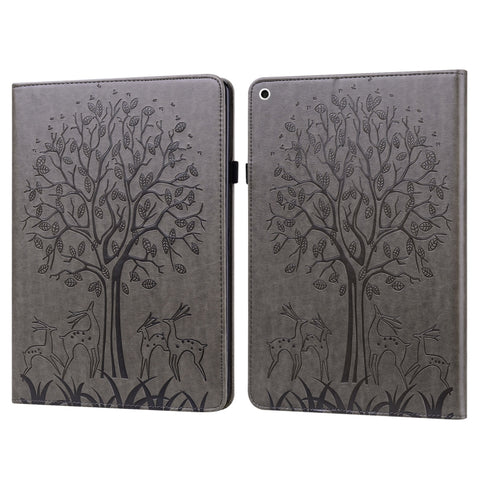 Tree & Deer Pattern Pressed Printing Horizontal Flip PU Leather Case with Holder & Card Slots & Sleep / Wake-up Function, For iPad Air 2020 / Pro 11 2020, For iPad Pro 10.5 2017 / 10.2 2019, For iPad 9.7 2018/2017/Air 2/Air, For iPad mini 5/4/3/2/1    ...