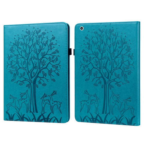 Tree & Deer Pattern Pressed Printing Horizontal Flip PU Leather Case with Holder & Card Slots & Sleep / Wake-up Function, For iPad Air 2020 / Pro 11 2020, For iPad Pro 10.5 2017 / 10.2 2019, For iPad 9.7 2018/2017/Air 2/Air, For iPad mini 5/4/3/2/1    ...
