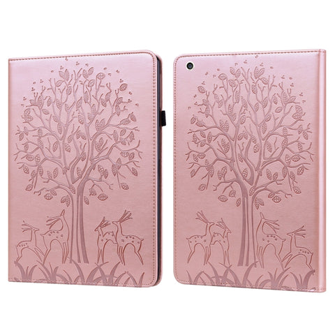 Tree & Deer Pattern Pressed Printing Horizontal Flip PU Leather Case with Holder & Card Slots & Sleep / Wake-up Function, For iPad Air 2020 / Pro 11 2020, For iPad Pro 10.5 2017 / 10.2 2019, For iPad 9.7 2018/2017/Air 2/Air, For iPad mini 5/4/3/2/1    ...