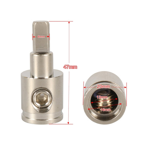A5659-02 2 PCS Car Large Size Nickel-plated Brass 0GA to 4GA Audio Terminal Block, A5659-02