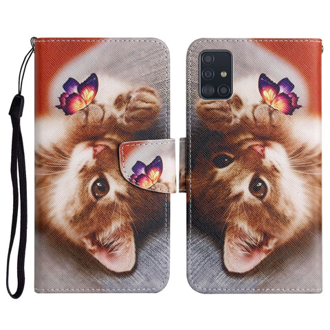 Painted Pattern Horizontal Flip Leather Case with Holder & Card Slot & Wallet, For Samsung Galaxy A50, For Samsung Galaxy A51