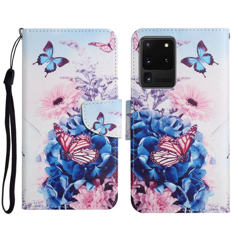 Painted Pattern Horizontal Flip Leather Case with Holder & Card Slot & Wallet, For Samsung Galaxy S20 Ultra, For Samsung Galaxy S21 5G