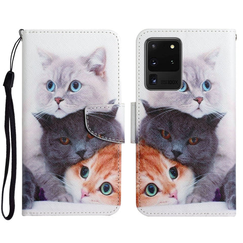 Painted Pattern Horizontal Flip Leather Case with Holder & Card Slot & Wallet, For Samsung Galaxy S20 Ultra, For Samsung Galaxy S21 5G