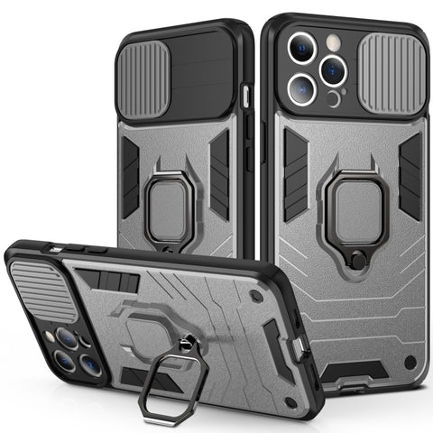 Sliding Camera Cover Design TPU + PC Shockproof Case with Ring Holder, For iPhone 13 mini, For iPhone 13, For iPhone 13 Pro, For iPhone 13 Pro Max