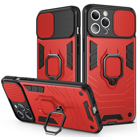 Sliding Camera Cover Design TPU + PC Shockproof Case with Ring Holder, For iPhone 13 mini, For iPhone 13, For iPhone 13 Pro, For iPhone 13 Pro Max
