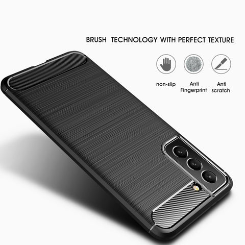 Brushed Texture Carbon Fiber TPU Case, For Samsung Galaxy S22, For Samsung Galaxy S22+ 5G, For Samsung Galaxy S22 Ultra