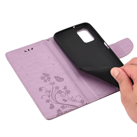 Butterfly Flower Pattern Horizontal Flip Leather Case with Holder & Card Slots & Wallet, For Samsung Galaxy A03s 166mm