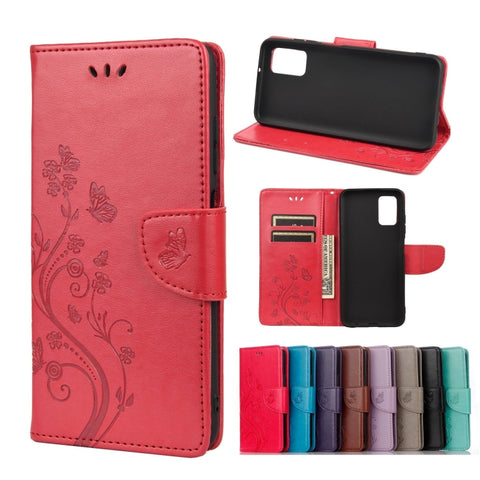 Butterfly Flower Pattern Horizontal Flip Leather Case with Holder & Card Slots & Wallet, For Samsung Galaxy A03s 166mm
