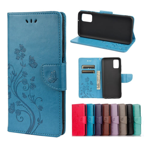 Butterfly Flower Pattern Horizontal Flip Leather Case with Holder & Card Slots & Wallet, For Samsung Galaxy A03s 166mm
