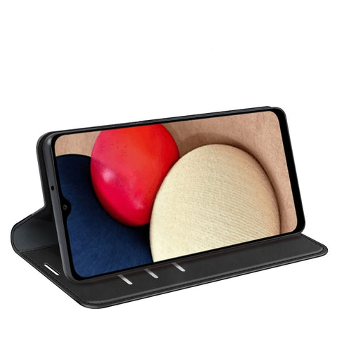 Retro-skin Magnetic Suction Leather Case with Holder & Card Slots & Wallet, For Galaxy A03s 166mm