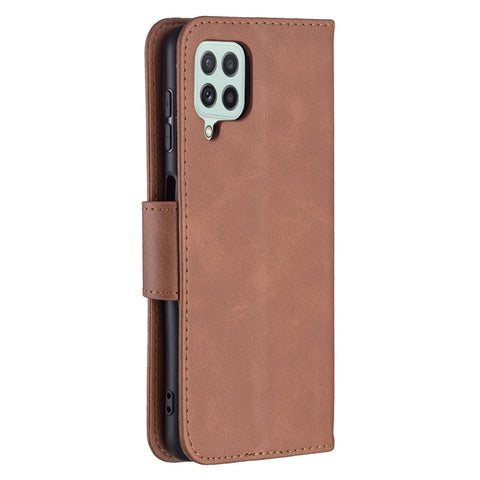 Retro Lambskin Texture Pure Color Horizontal Flip Leather Phone Case with Holder & Card Slots & Wallet & Lanyard, For Samsung Galaxy A22 4G