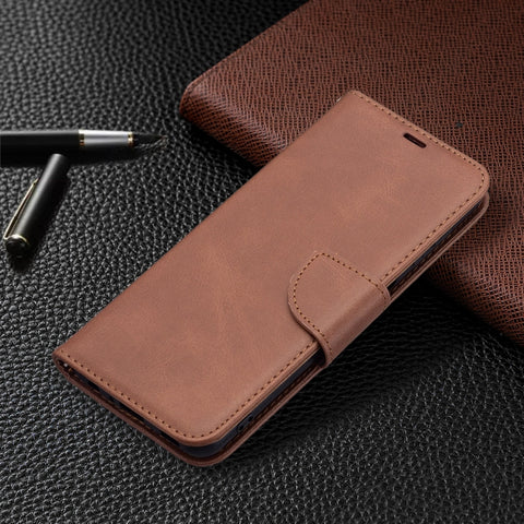 Retro Lambskin Texture Pure Color Horizontal Flip Leather Phone Case with Holder & Card Slots & Wallet & Lanyard, For Samsung Galaxy A22 4G