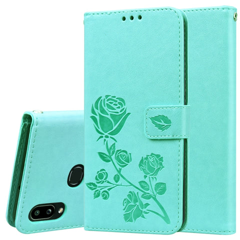 Rose Embossed Horizontal Flip PU Leather Case for Galaxy A10, with Holder & Card Slots & Wallet, For Xiaomi Redmi 8, For Xiaomi Redmi Note 8, For Xiaomi Redmi Note 8 Pro, For Galaxy A10s, For Galaxy A20s