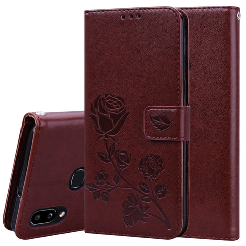 Rose Embossed Horizontal Flip PU Leather Case for Galaxy A10, with Holder & Card Slots & Wallet, For Xiaomi Redmi 8, For Xiaomi Redmi Note 8, For Xiaomi Redmi Note 8 Pro, For Galaxy A10s, For Galaxy A20s