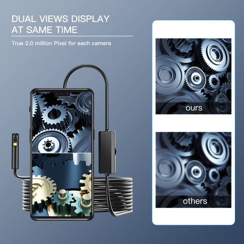 AN100 3 in 1 IP68 Waterproof USB-C / Type-C + Micro USB + USB Dual Cameras Industrial Didital Endoscope with 9 LEDs, Support Android System, Lens Diameter: 5.5mm, 1m Soft Cable, 2m Soft Cable, 3.5m Soft Cable, 5m Soft Cable, 10m Soft Cable, 1m Hard Cab...