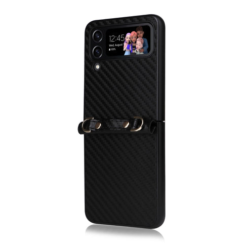 Carbon Fiber Texture Phone Case, For Samsung Galaxy Z Flip3 5G