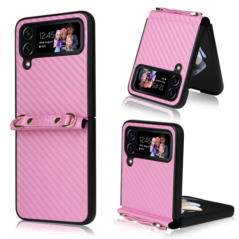 Carbon Fiber Texture Phone Case, For Samsung Galaxy Z Flip3 5G