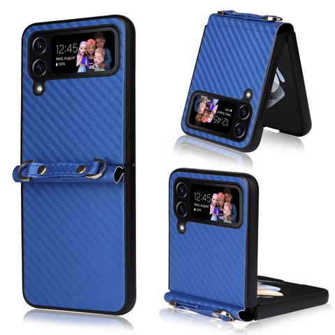 Carbon Fiber Texture Phone Case, For Samsung Galaxy Z Flip3 5G