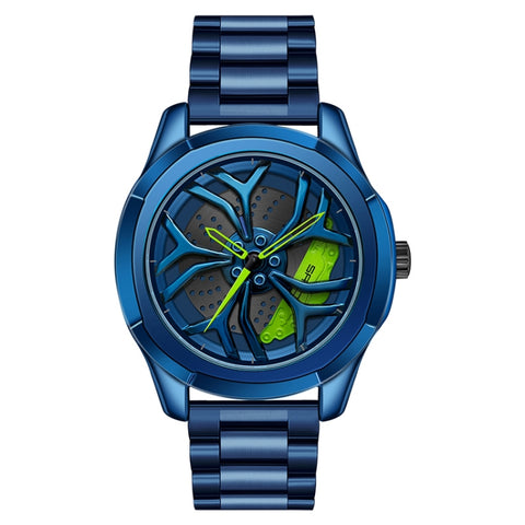 SANDA 1065 3D Hollow Out Wheel Non-rotatable Dial Quartz Watch for Men, Steel Belt, Leather Belt, Mesh Belt