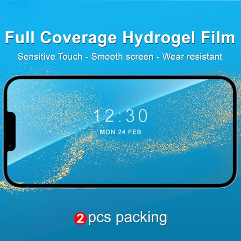 2 PCS IMAK Curved Full Screen Hydrogel Film Front Protector, For iPhone 13, For iPhone 13 mini, For iPhone 13 Pro, For iPhone 13 Pro Max