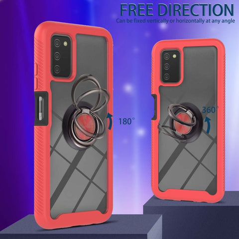 Starry Sky Solid Color Series Shockproof PC + TPU Phone Case with Ring Holder & Magnetic Function, For Samsung Galaxy A03s 164mm